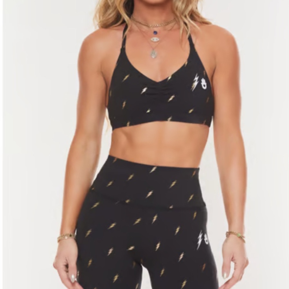 Black Lightning Bolt Leggings